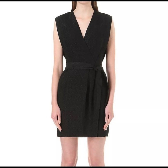 Sandro | Wrap-Over Crepe Black Dress